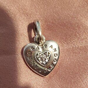 Pandora pave heart dangle charm